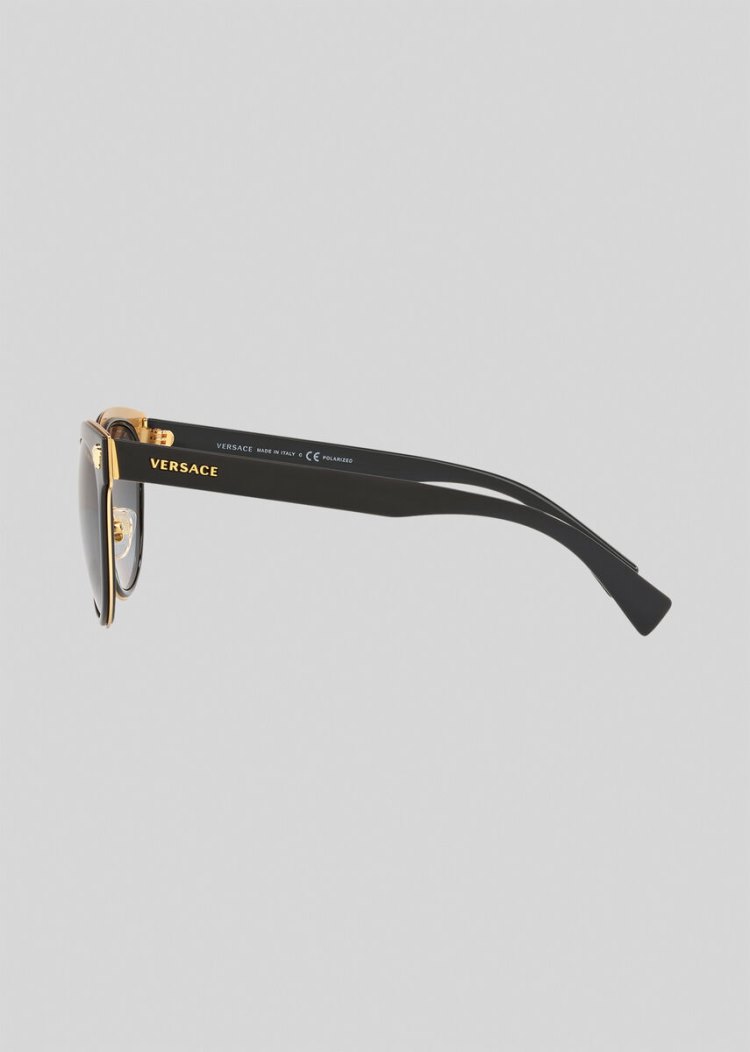 Okulary Słoneczne Damskie Versace Black Medusa Charm Czarne | P4B3JCFLO