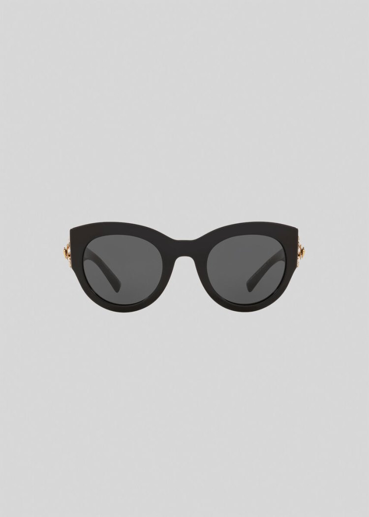 Okulary Słoneczne Damskie Versace Black Tribute Jewel Czarne | QNT35W232
