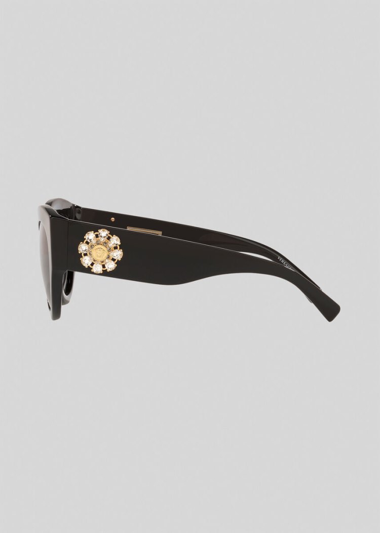 Okulary Słoneczne Damskie Versace Black Tribute Jewel Czarne | QNT35W232