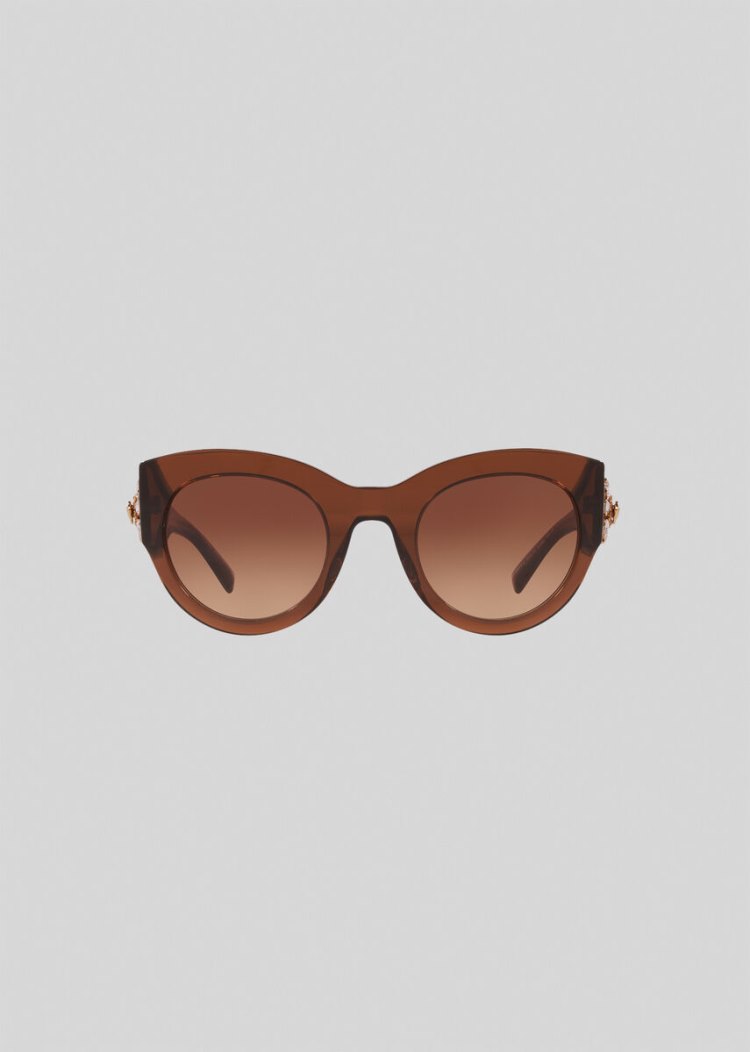 Okulary Słoneczne Damskie Versace Brown Tribute Jewel Brązowe | B2FR6Z2X6