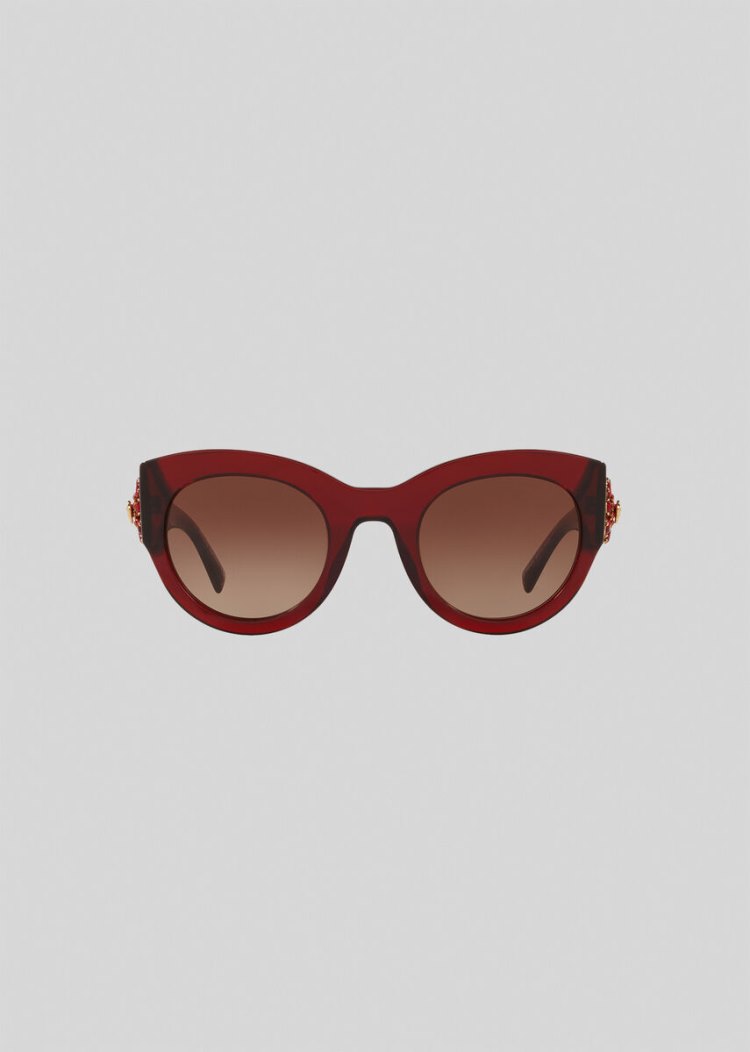 Okulary Słoneczne Damskie Versace Burgundy Tribute Jewel Bordowe | AFSGDGFTO