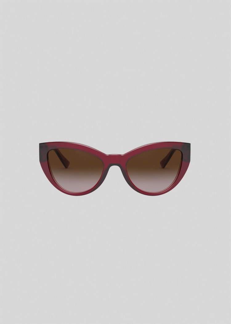 Okulary Słoneczne Damskie Versace Burgundy Cat-Eye Medusa Crystal Bordowe | OYKWZIXLZ