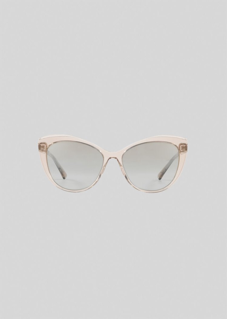 Okulary Słoneczne Damskie Versace Clear Medusina Cat Eye Beżowe | FV6OVM1SC