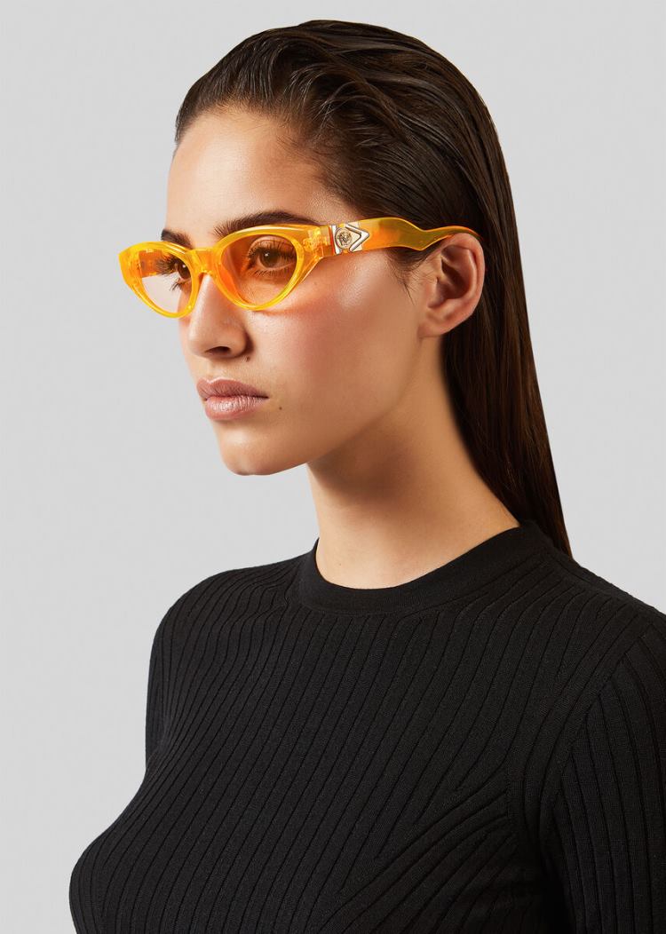 Okulary Słoneczne Damskie Versace Fluo Orange V-Medusa Pomarańczowe | 2B5FPPWWT