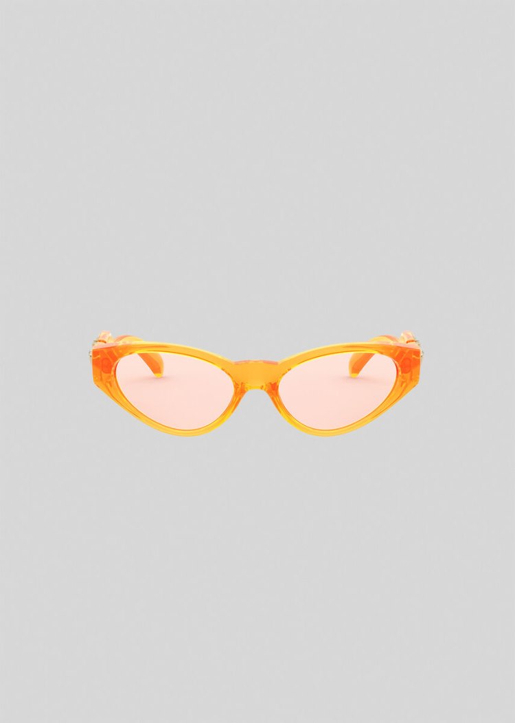 Okulary Słoneczne Damskie Versace Fluo Orange V-Medusa Pomarańczowe | 2B5FPPWWT