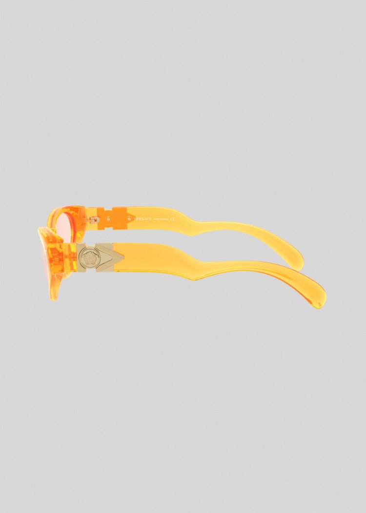 Okulary Słoneczne Damskie Versace Fluo Orange V-Medusa Pomarańczowe | 2B5FPPWWT