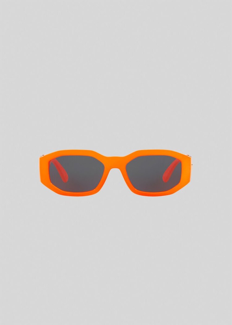 Okulary Słoneczne Damskie Versace Fluo Orange Medusa Biggie Pomarańczowe | PBH9FK3NZ