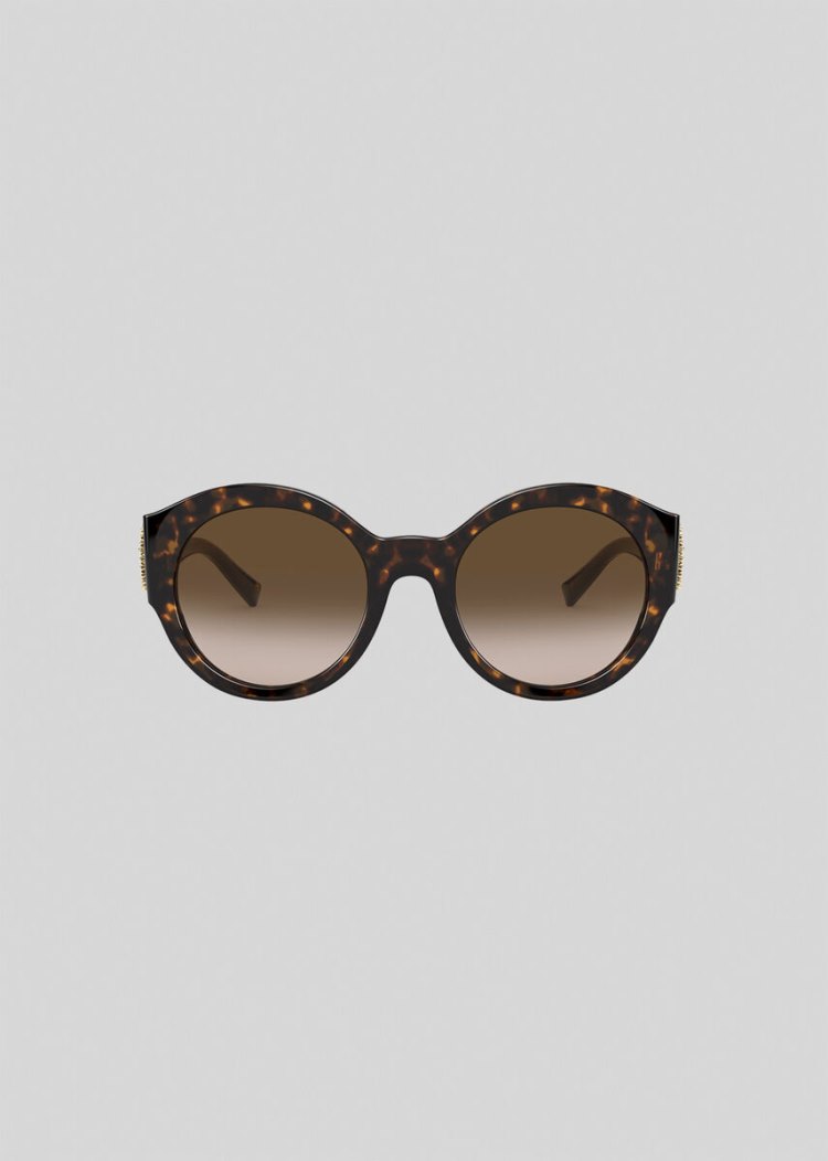Okulary Słoneczne Damskie Versace Havana Round Medusa Crystal Kawa | GM1EECH8S