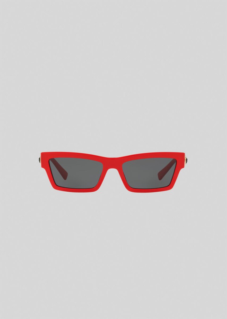 Okulary Słoneczne Damskie Versace Red Medusa Ares Cat Eye Czerwone | JW15XF640