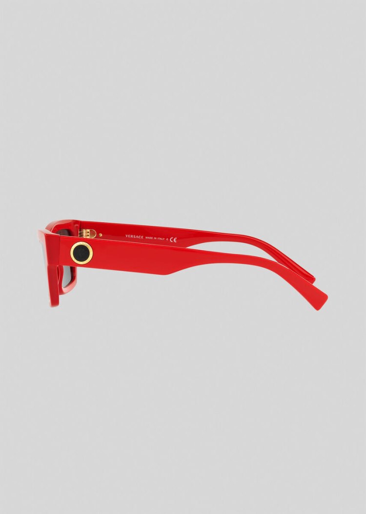 Okulary Słoneczne Damskie Versace Red Medusa Ares Cat Eye Czerwone | JW15XF640