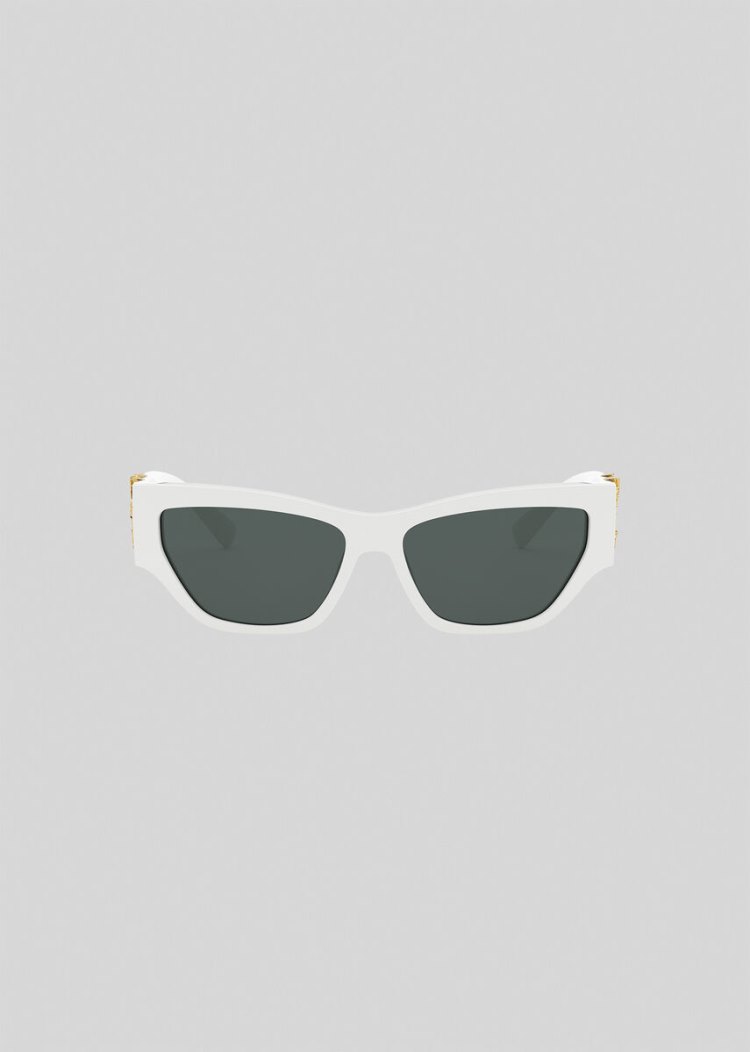 Okulary Słoneczne Damskie Versace White Virtus Cat-Eye Białe | 487TO3M3V