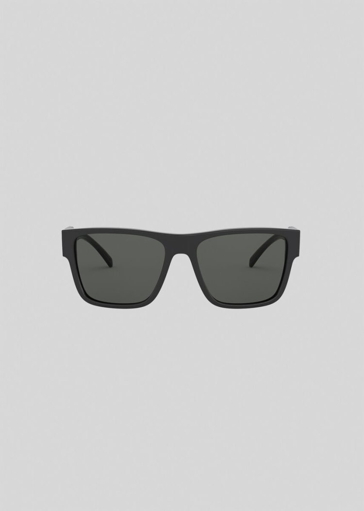 Okulary Słoneczne Męskie Versace Black Cat-Eye 90s Vintage Logo Czarne | U1YBH0TKB