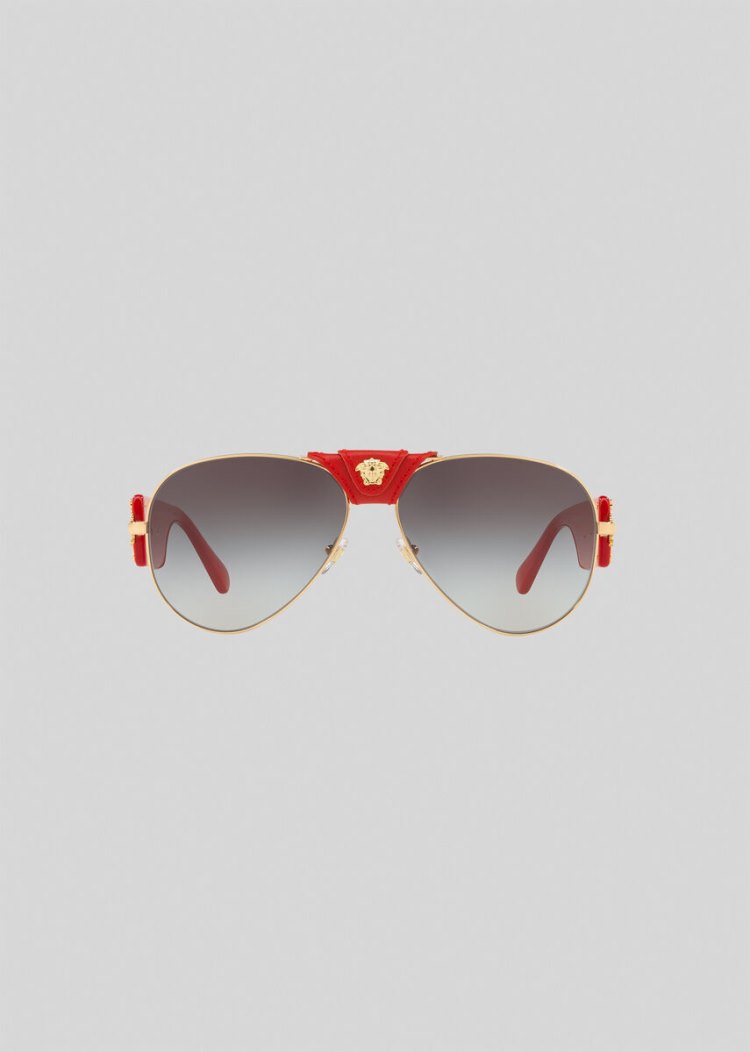 Okulary Słoneczne Męskie Versace Red Baroque Pilot Czerwone | D8IPY58LB