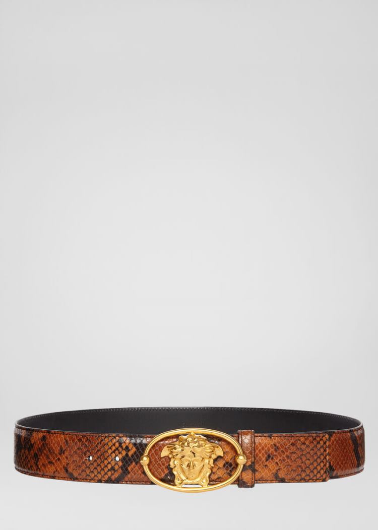 Paski Męskie Versace Mock Python Oval Medusa Belt Kolorowe | V66AN7YK3
