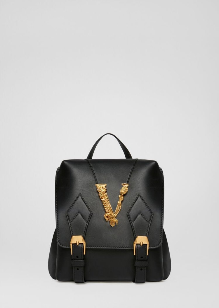 Plecaki Damskie Versace Small Virtus Backpack Czarne | EEMUDP8D8