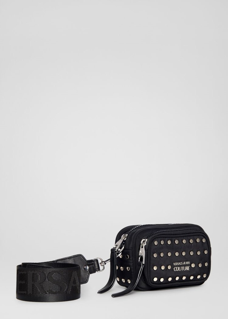 Plecaki Jeans Couture Versace Jeans Couture Studded Logo Bag Czarne | 2SE0PE178