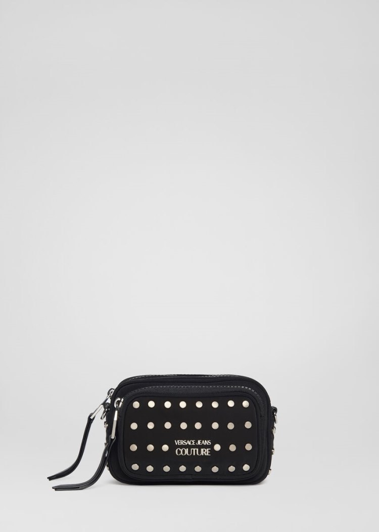 Plecaki Jeans Couture Versace Jeans Couture Studded Logo Bag Czarne | 2SE0PE178