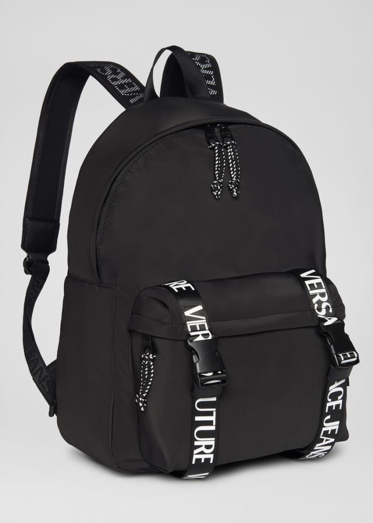 Plecaki Jeans Couture Versace Jeans Couture Logo Tape Backpack Czarne | B979CS2G0