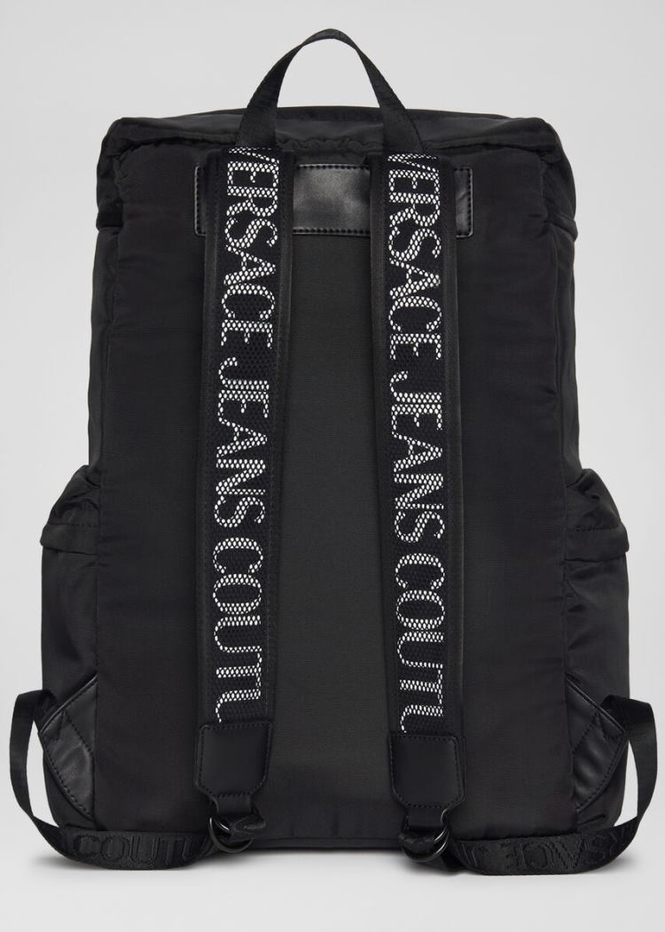 Plecaki Jeans Couture Versace Jeans Couture Logo Print Backpack Czarne | Q94BM7QTQ