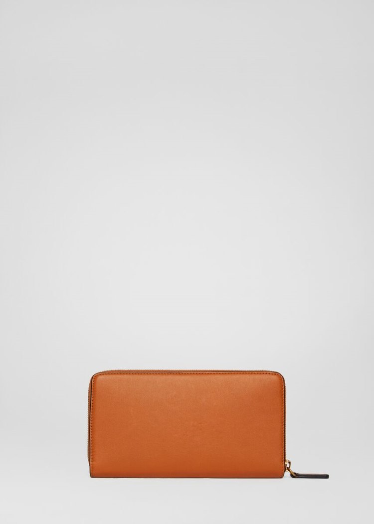Portfele Damskie Versace Virtus Continental Wallet Brązowe | K70J4O4WB