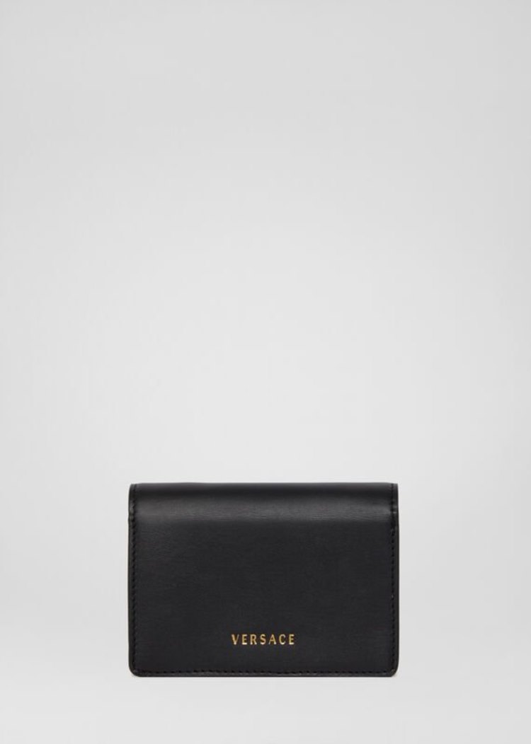 Portfele Damskie Versace Virtus Mini Chain Wallet Czarne | LYIF63KB3