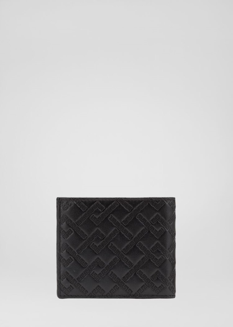 Portfele Męskie Versace Greca Argyle Medusa Wallet Czarne | EVRZBTRD1