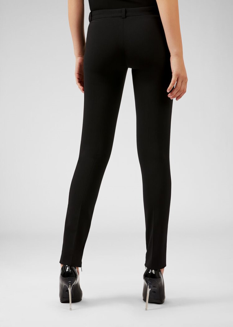 Portki Damskie Versace Wool Sukienki Trousers Czarne | P2G4KKL93