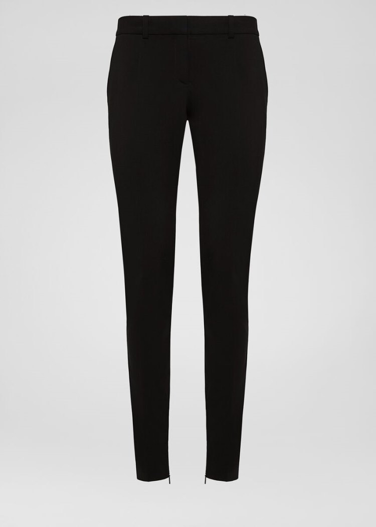 Portki Damskie Versace Wool Sukienki Trousers Czarne | P2G4KKL93