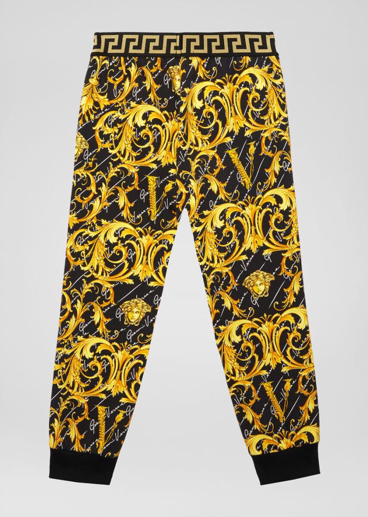 Portki Dziecięce Versace Young Barocco Signature Print Sweatpants Kolorowe | EBA2GKR7Y