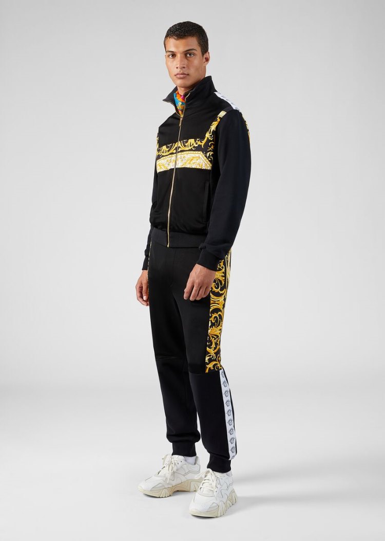 Portki Męskie Versace Barocco Logo Trackpants Kolorowe | 0YAZ0M9VQ