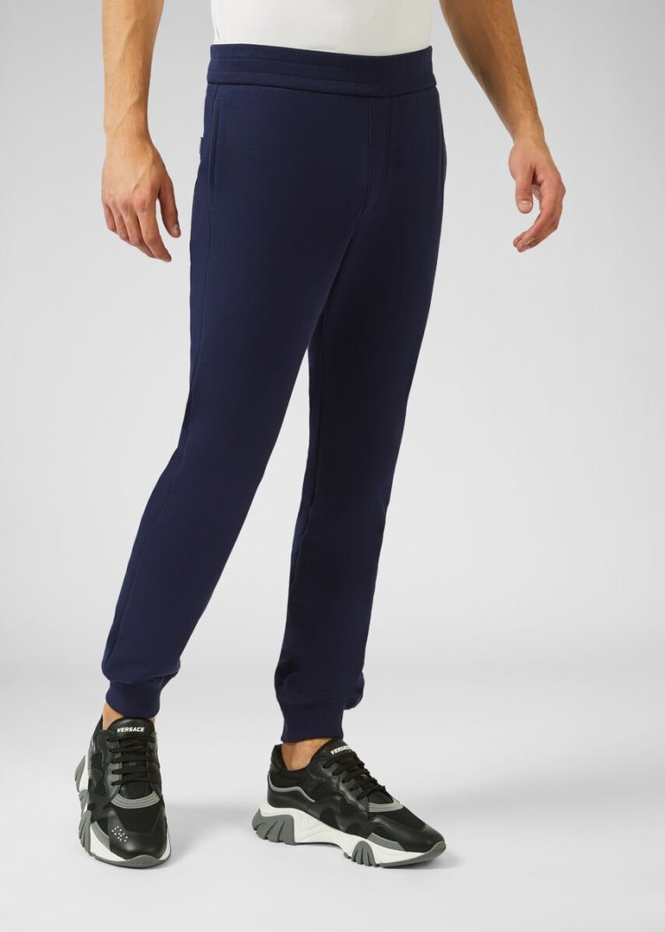 Portki Męskie Versace Embroidered Medusa Trackpants Niebieskie | 1TM2CSK85