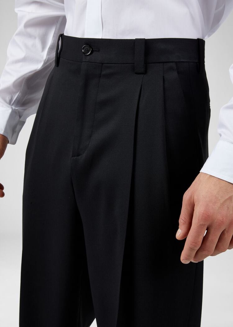 Portki Męskie Versace High Waisted Formal Trousers Czarne | WZGP6V0SK