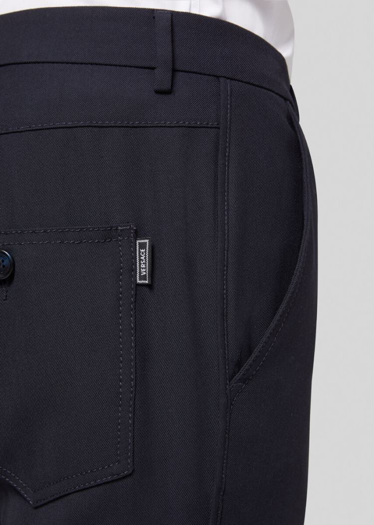 Portki Męskie Versace Tailored Wool Trousers Niebieskie | 5L4UBALON