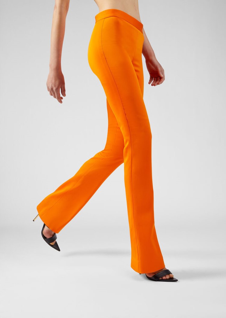 Spodnie Damskie Versace Flared Pants Pomarańczowe | KSGVFNS08