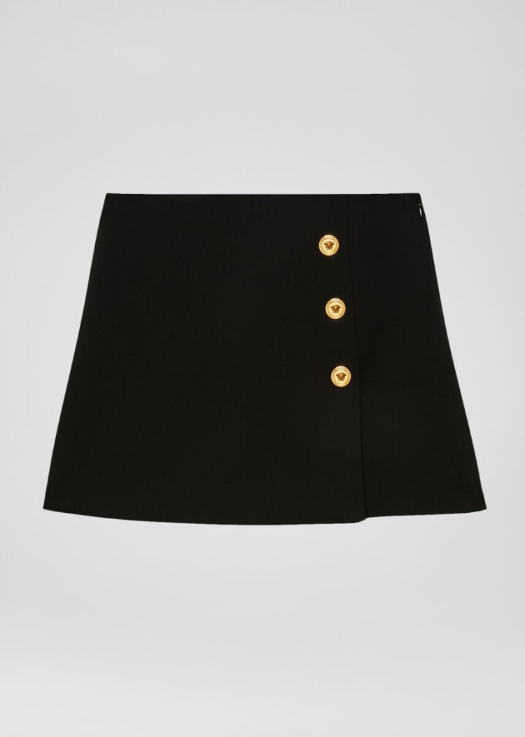 Spódnice Dziecięce Versace Young Medusa Button Skirt Czarne | ON1ZM169E