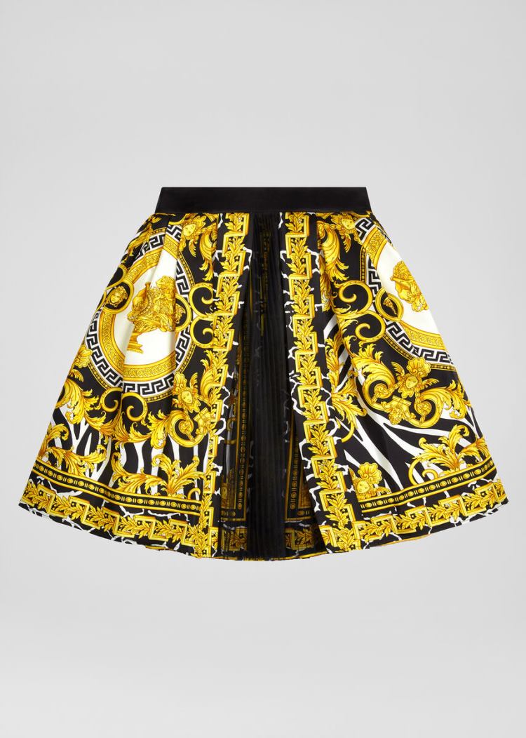 Spódnice Dziecięce Versace Young Savage Barocco Print Silk Skirt Kolorowe | JCW0VRBXK