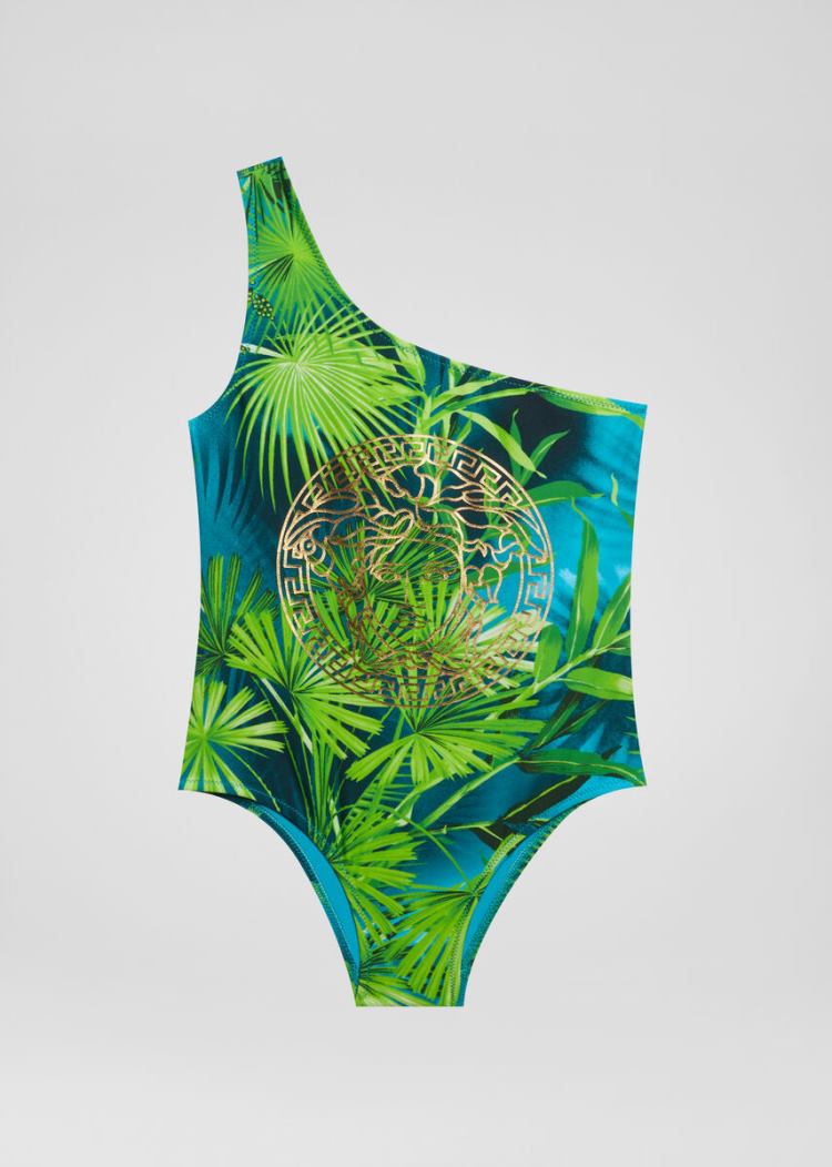 Stroje Kąpielowe Dziecięce Versace Young Jungle Print Medusa Swimsuit Kolorowe | JP66XCTF1