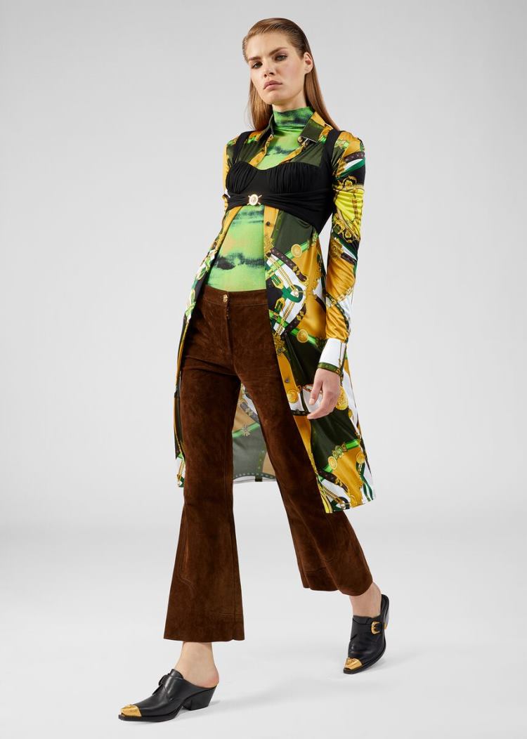 Sukienki Damskie Versace Barocco Rodeo Print Shirt Sukienki Kolorowe | I5B9DH72K