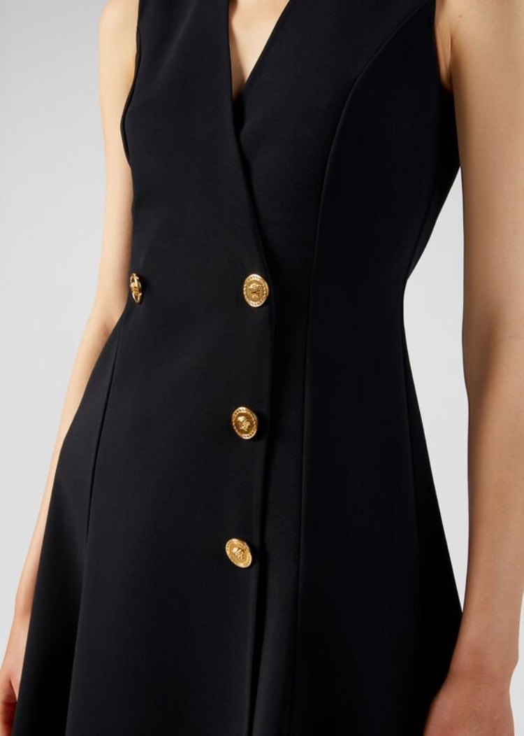 Sukienki Damskie Versace Tailored Sukienki Czarne | V1IYNLK6R
