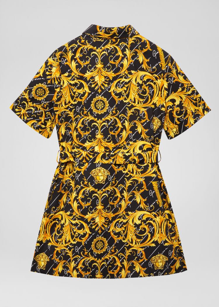 Sukienki Dziecięce Versace Young Barocco Signature Print Shirt Sukienki Kolorowe | HY1JEUSSA