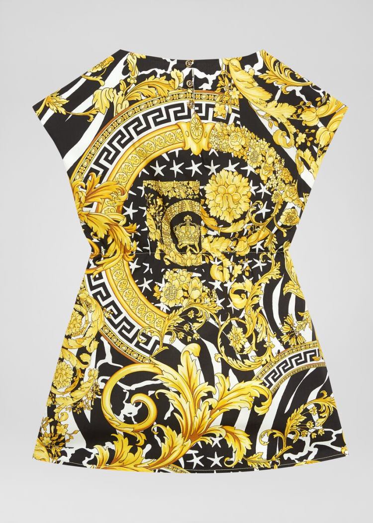 Sukienki Dziecięce Versace Young Savage Barocco Print Sukienki Kolorowe | M7L3YMBOD