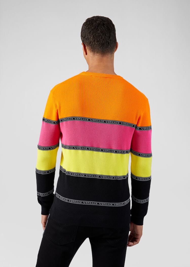 Swetry Męskie Versace Nastro Slim Fit Swetry Kolorowe | 8S6Z7A31R