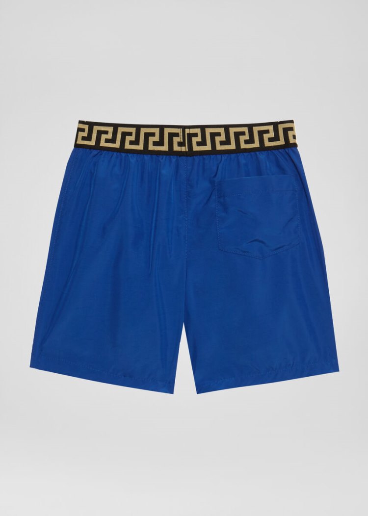 Szorty Dziecięce Versace Young Greca Border Swim Trunks Niebieskie | PB1WWB86Z