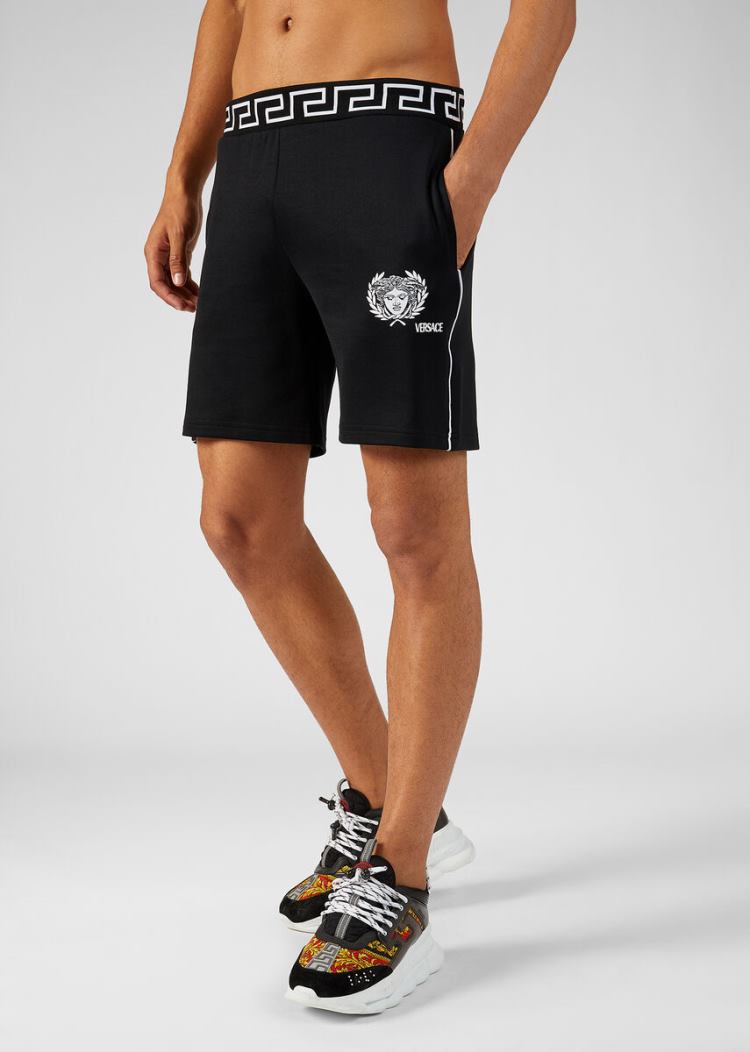 Szorty Męskie Versace Medusa Motif Gym Shorts Czarne | TE63USAUU