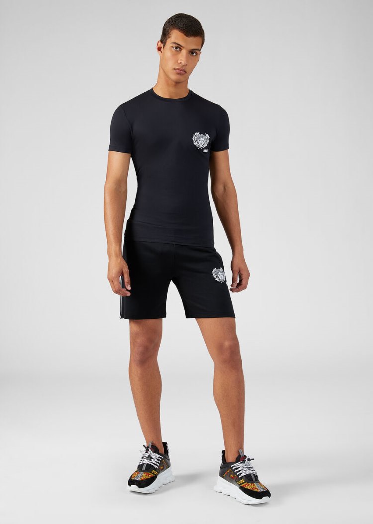 Szorty Męskie Versace Medusa Motif Gym Shorts Czarne | TE63USAUU