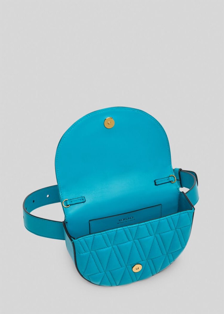 Torba Na Talię Damskie Versace Quilted Virtus Belt Bag Niebieskie | S6VO5T7FT