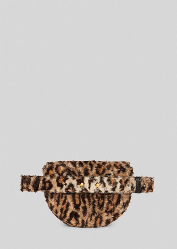 Torba Na Talię Damskie Versace Virtus Faux Fur Belt Bag Panterka | 8POSD6MQK