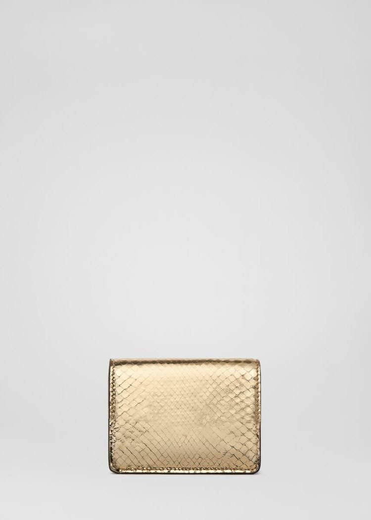 Torby Przez Ramię Damskie Versace Gold Mini Icon Metallic Python Shoulder Bag Złote | NPOPMTAS6