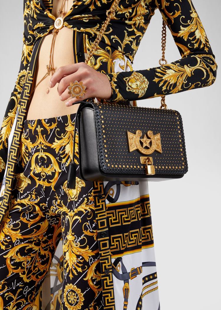 Torby Przez Ramię Damskie Versace Icon Western Shoulder Bag Czarne | IYJ9KMBW0