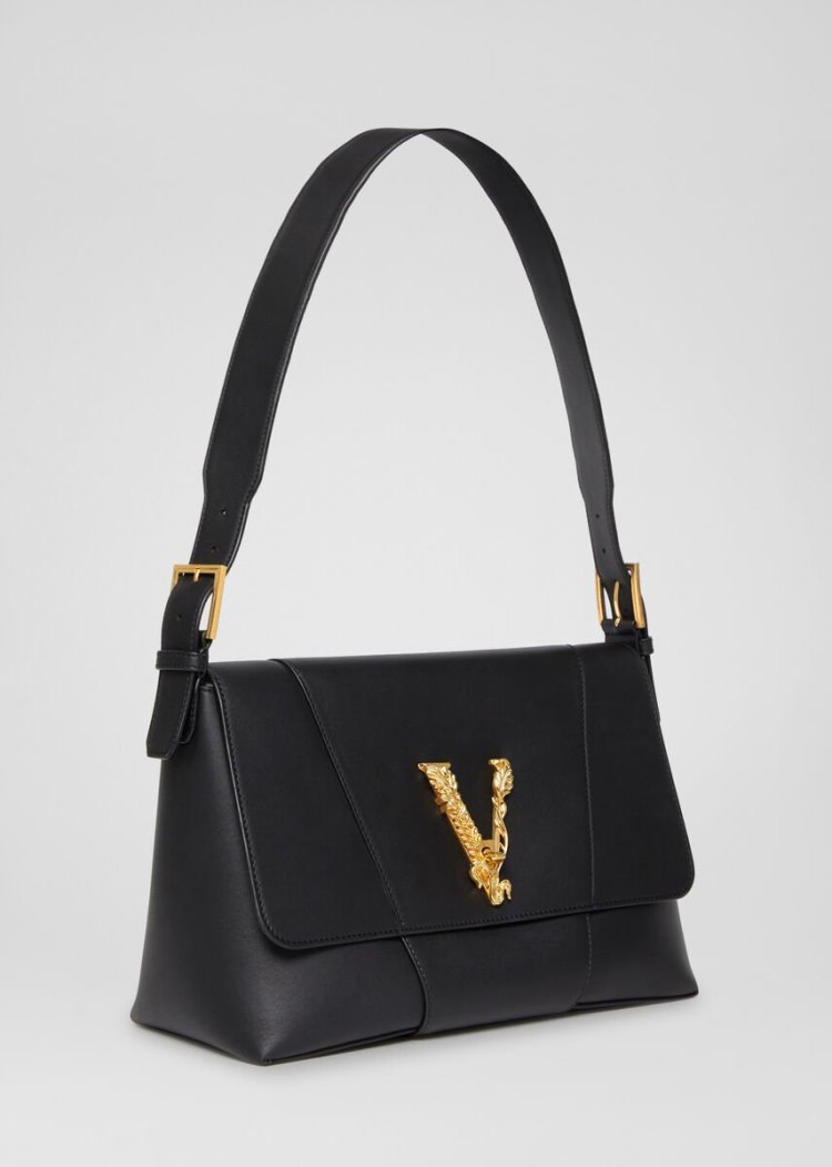 Torby Przez Ramię Damskie Versace Large Virtus Shoulder Bag Czarne | DC4FXOXUT